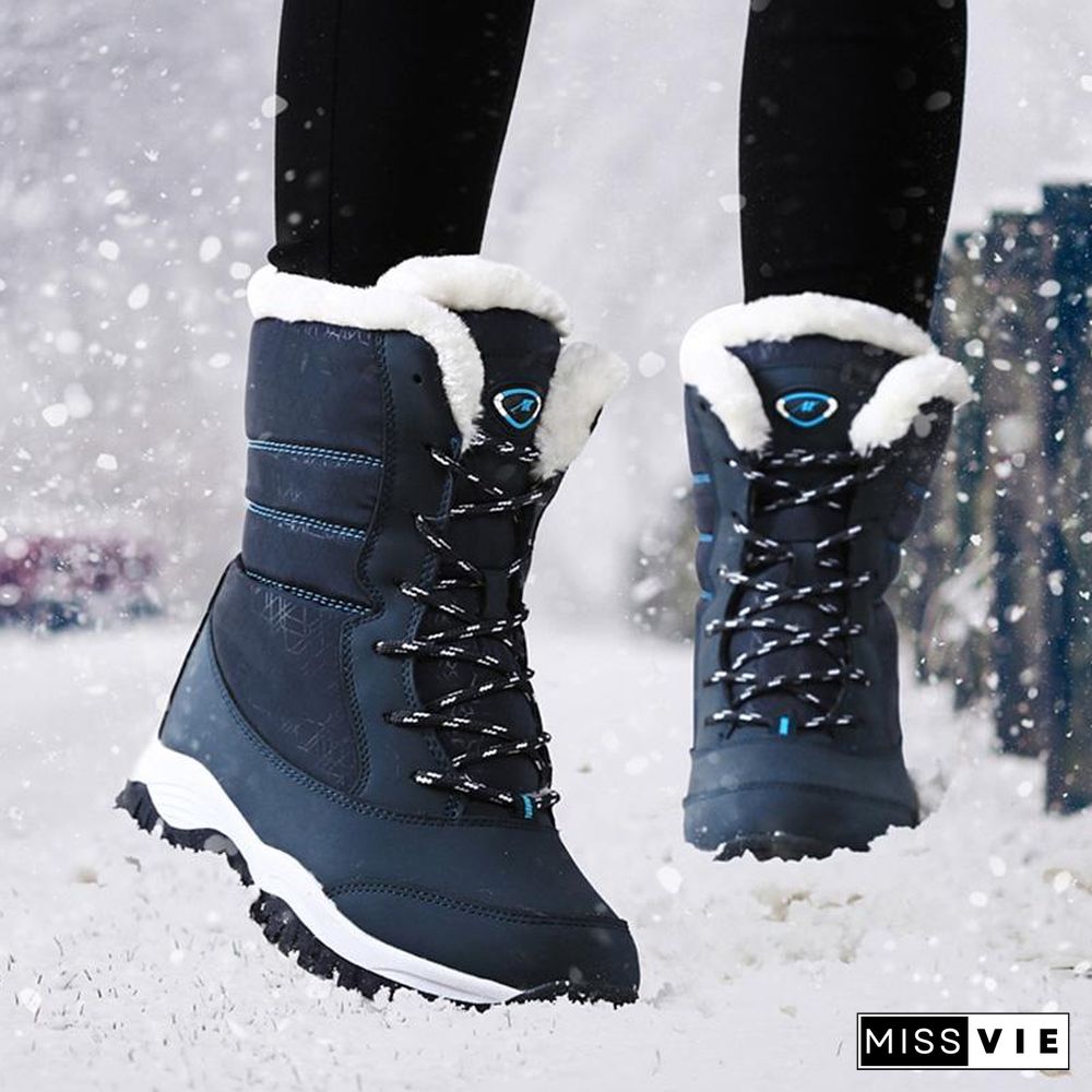 Women Boots Waterproof Winter Snow Boots Platform Warm Ankle Winter Boots With Thick Fur