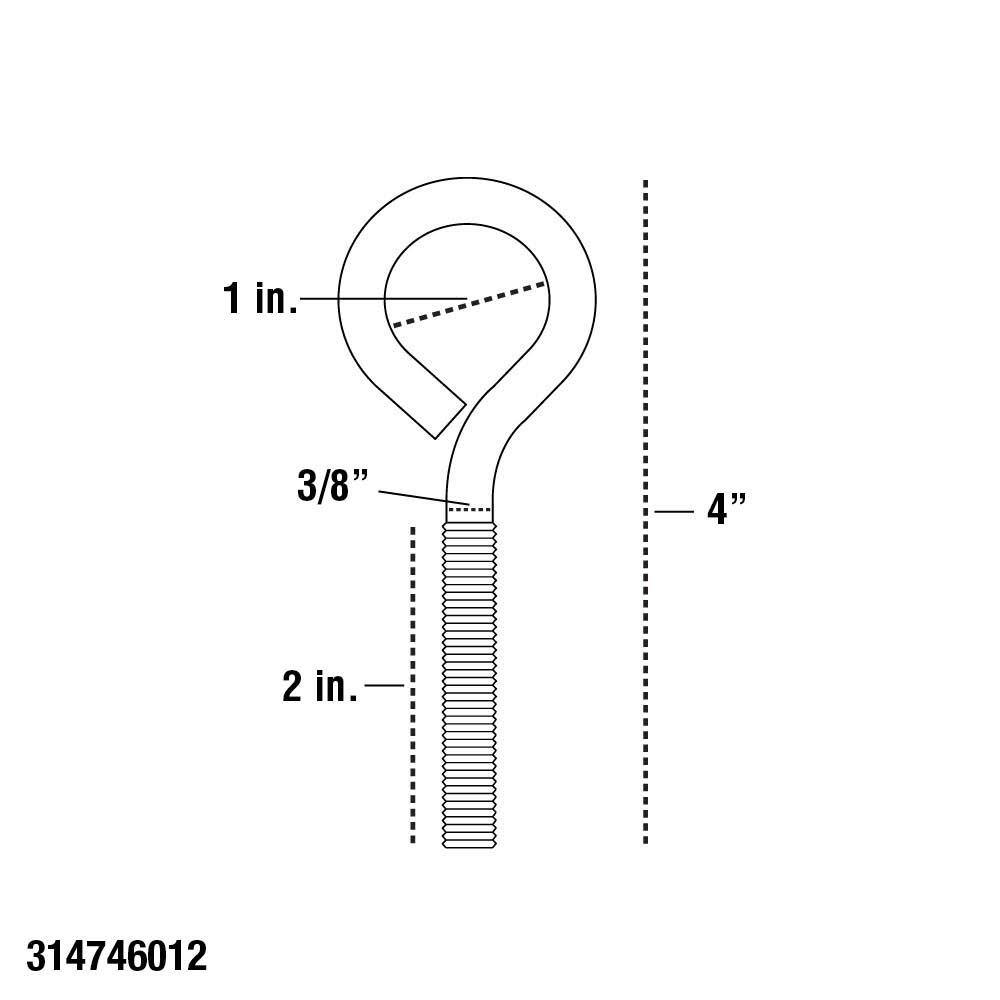 Everbilt 38 in. x 4 in. Stainless Steel Eye BoltNut 813666