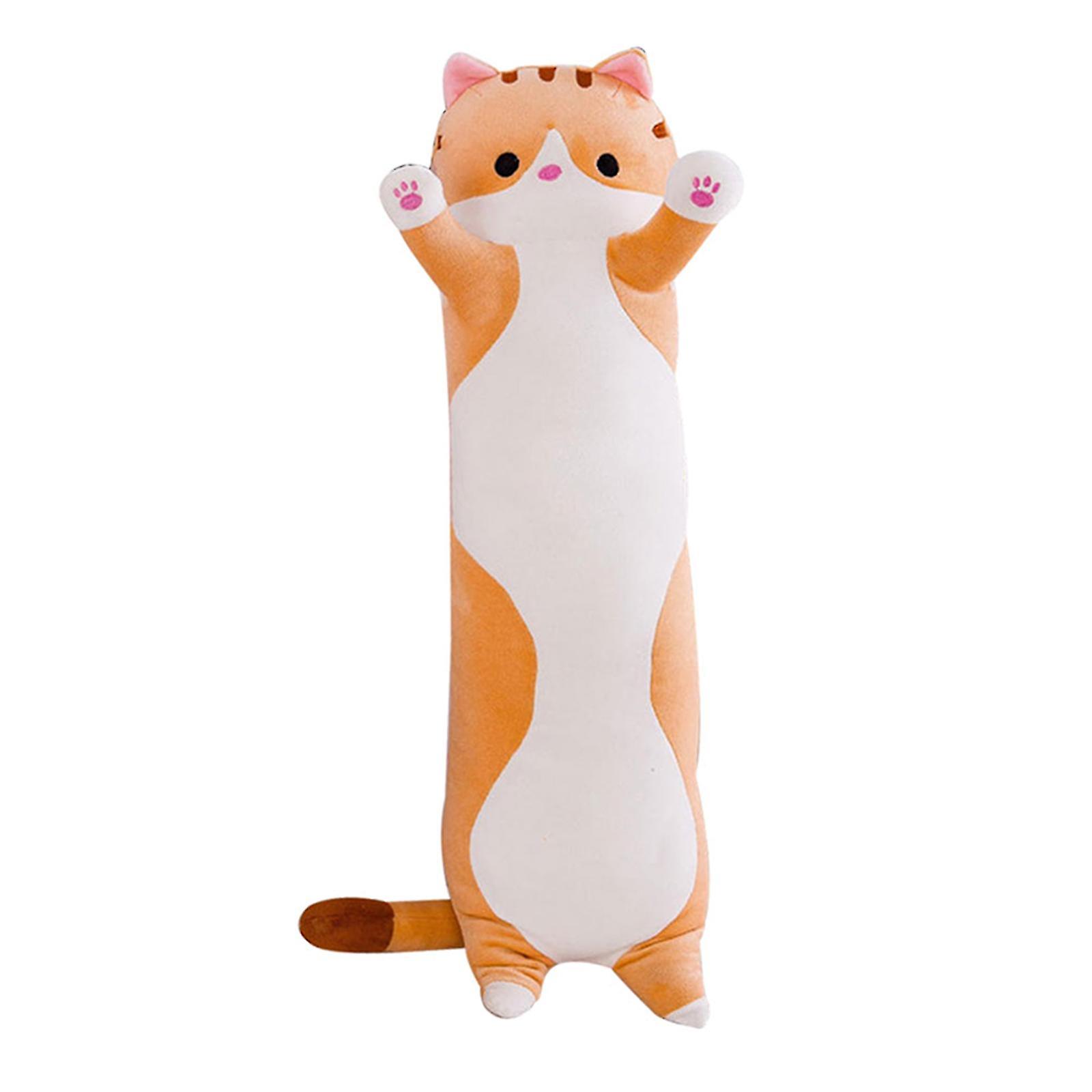 Miman Soft Sleeping Cat Figure Pillow Stuffed Animal Doll Long Cylindrical Plush Toy For Children 50cm/70cm