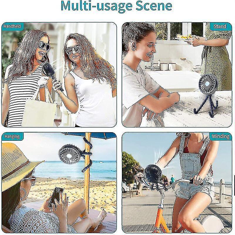 Stroller Fan Clip-on For  ， Small Portable Fan Usb Rechargeable And Handheld， Usb Cooling Fan With 3