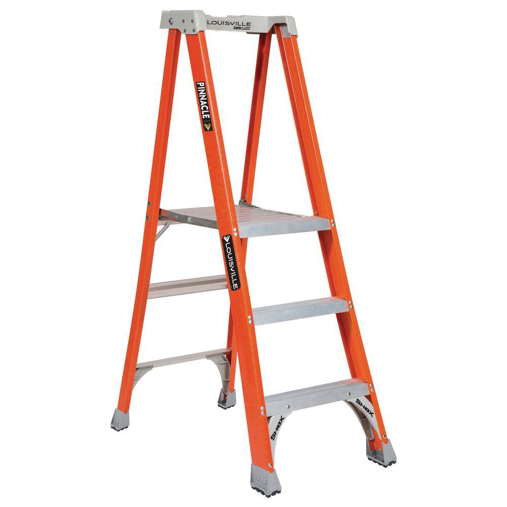 Louisville Ladder 3 ft. Fiberglass Pinnacle Platform Ladder with 300 lbs. Load Capacity Type IA Duty Rating FXP1703