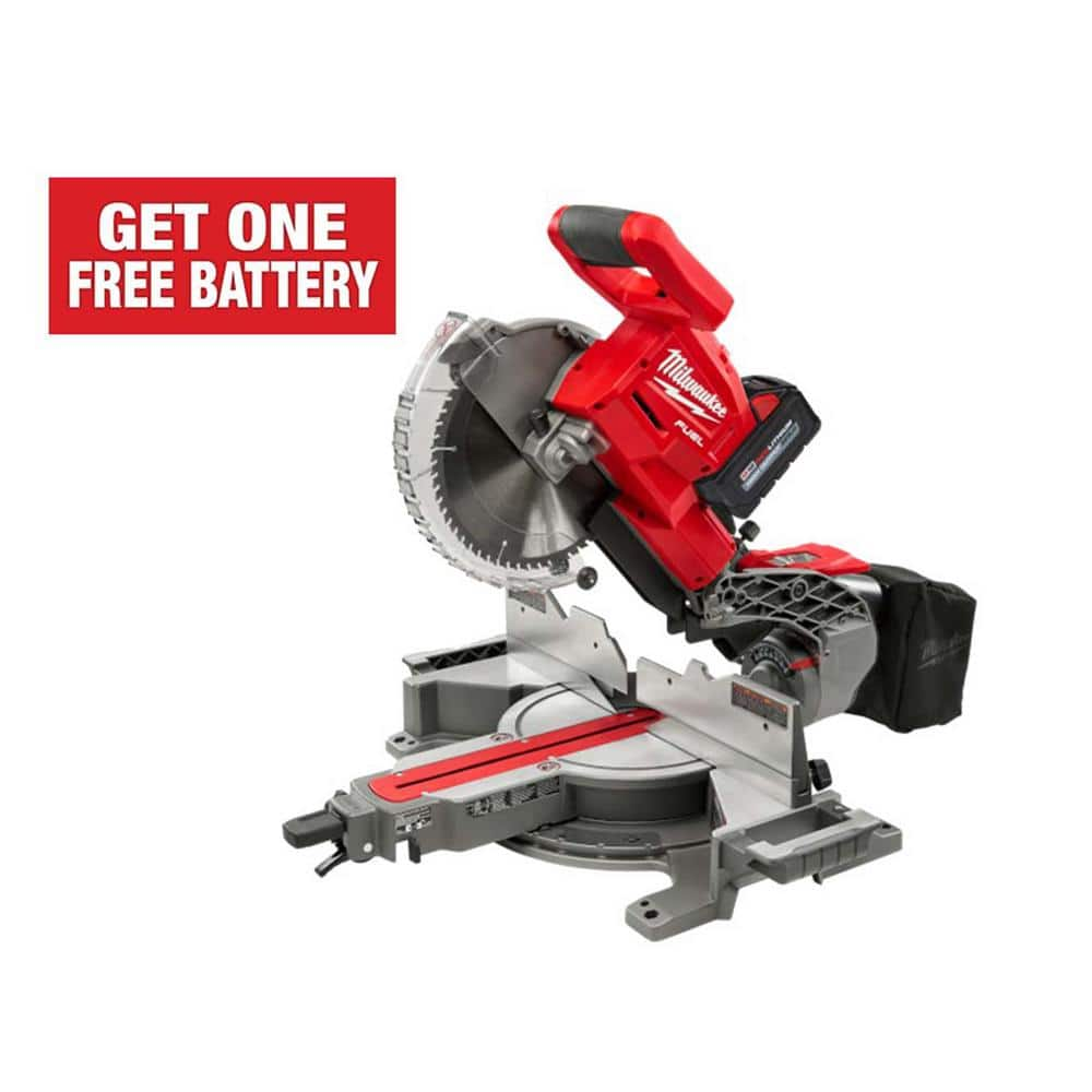 Milwaukee M18 FUEL 18V 10 in. Lithium-Ion Brushless Cordless Dual Bevel Sliding Compound Miter Saw Kit with One 8.0 Ah Battery 2734-21