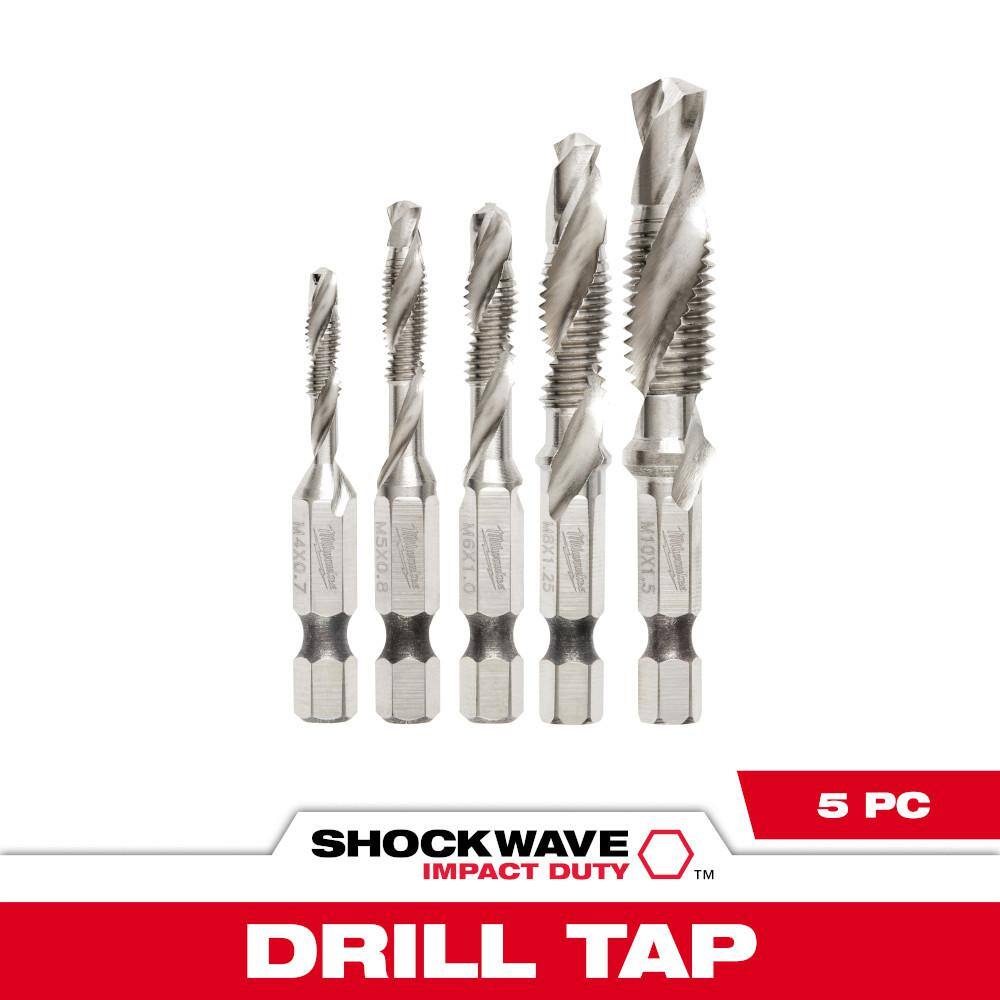 MW SHOCKWAVE Metric Steel Drill Tap Set (5-Piece) 48-89-4875