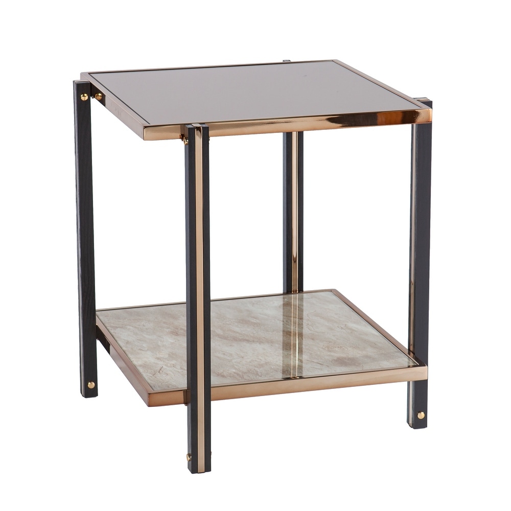 SEI Furniture Thornberry Transitional Champagne Metal Side Table