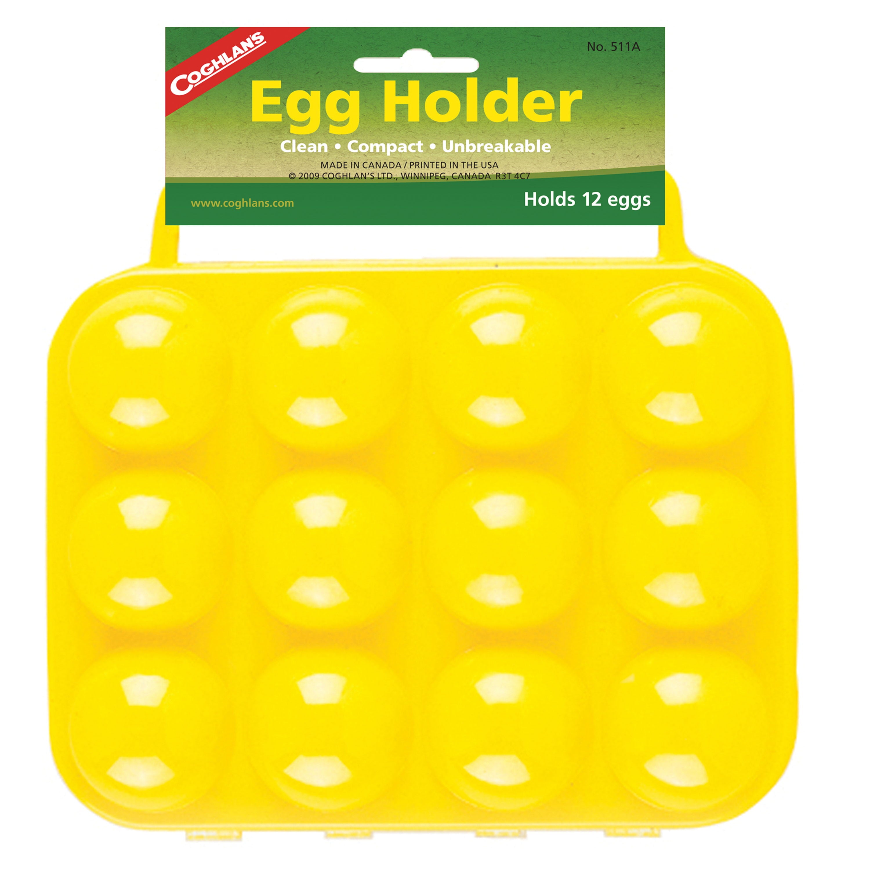 Coghlan's Egg Holder 12 Count Container for Safely Transporting and Storing Eggs Yellow Polypropylene