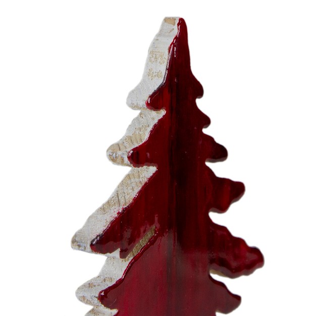 Red And White Stained Forest Tree Christmas Tabletop Decor