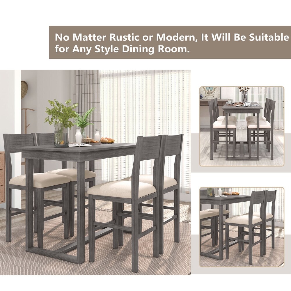 5 Piece Dining Table Set with 1 Rectangular Dining Table and 4 Chairs