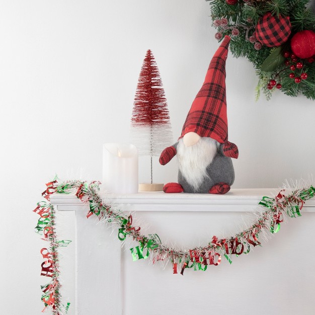 White Red And Green Christmas Ho Ho Ho Wrapped Tinsel Garland Unlit