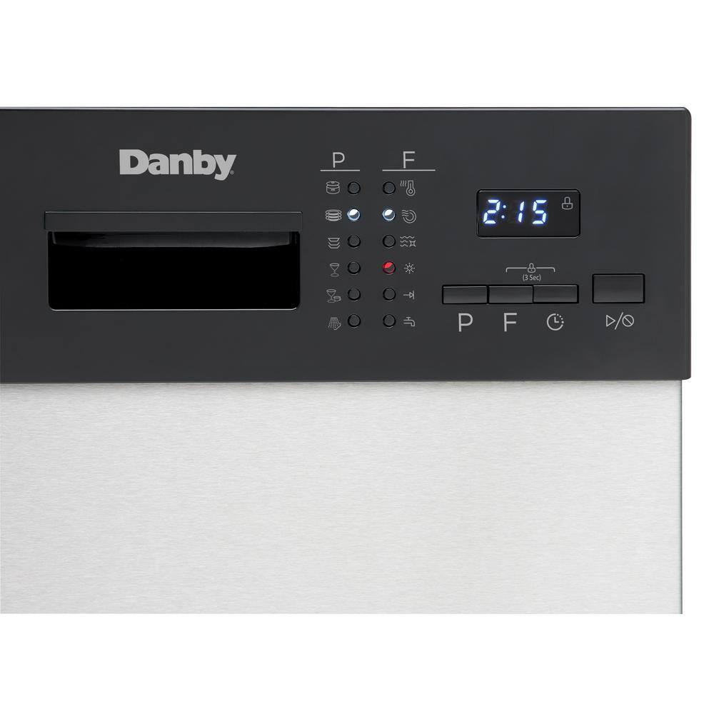 Danby 24 in.Front Control Stainless Steel Dishwasher with Stainless Steel Tub 52 DB DDW2404EBSS