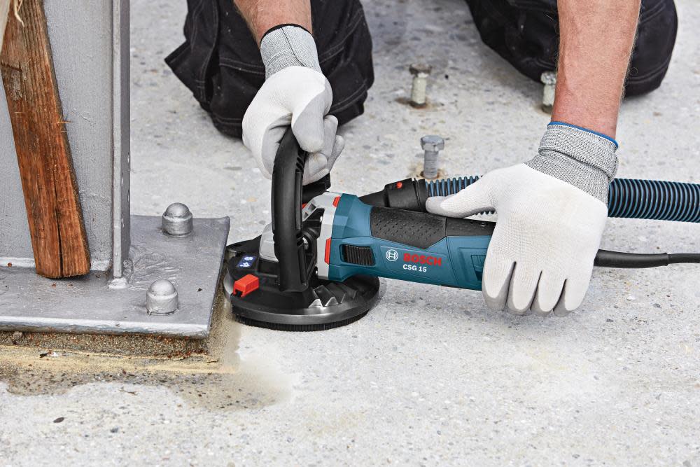 5 In. Concrete Surfacing Grinder with Dedicated Dust-Collection Shroud ;