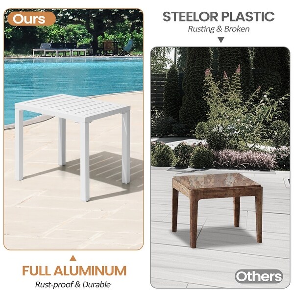 VredHom Outdoor Aluminum Patio Side Table