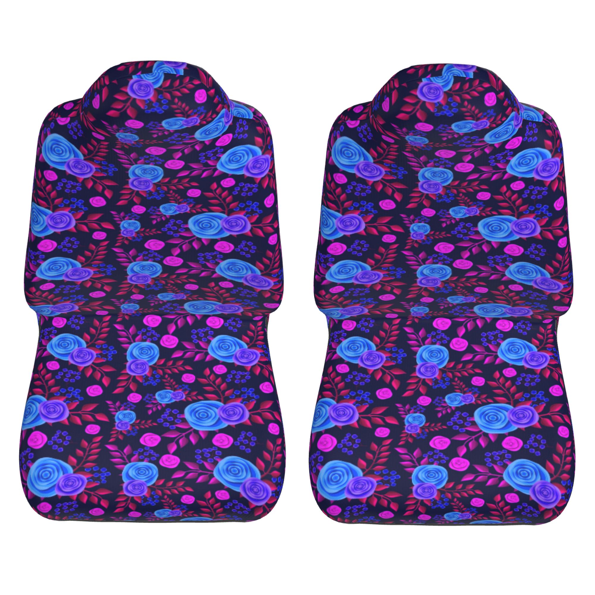 ZICANCN Car Seat Covers Front Seats Only，Retro Purple Flowers Decorative Automotive Seat Covers Protectors for Cars Trucks Suv 2 Pack