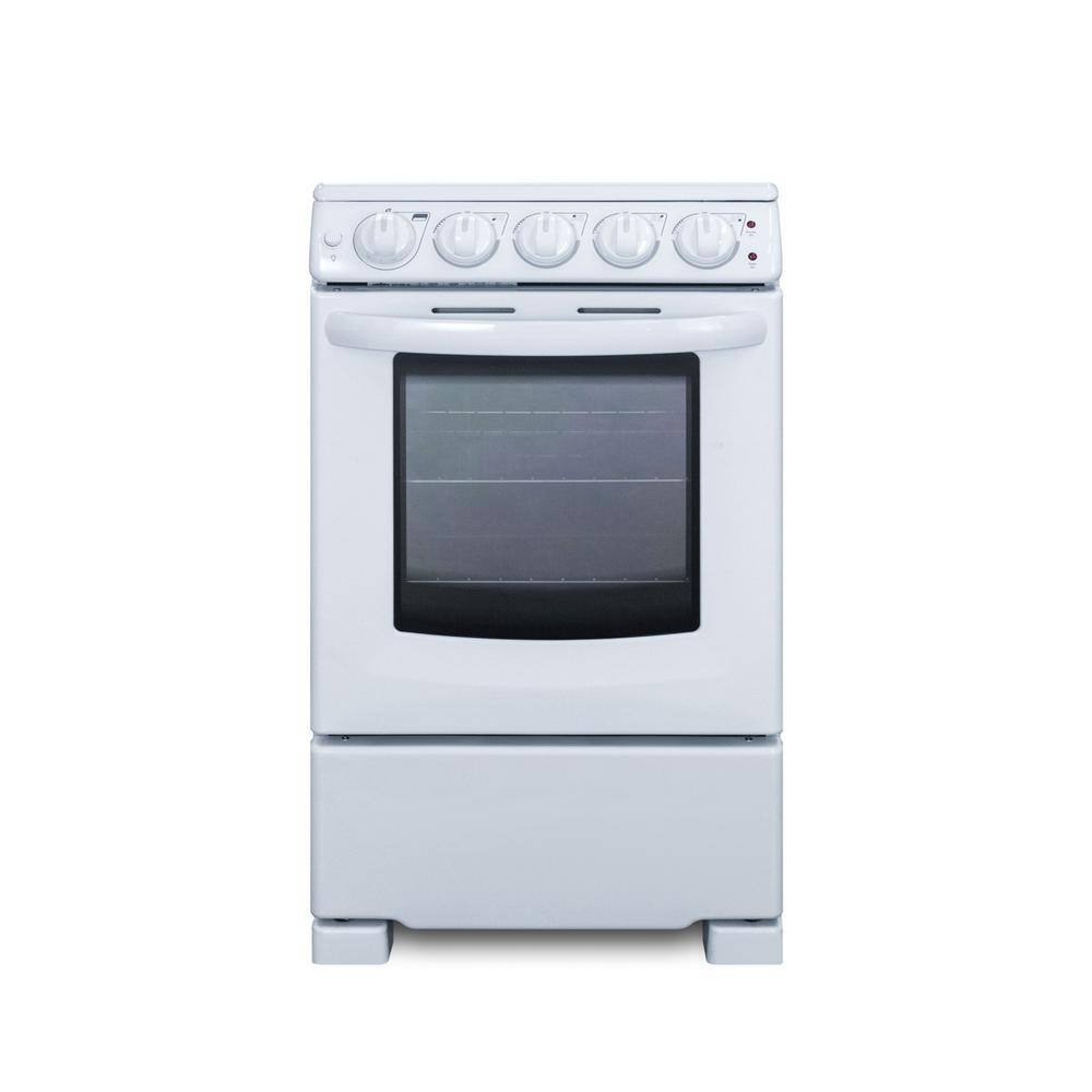 Summit Appliance 20 in. 2.3 cu. ft. Slide-In Electric Range in White REX2051WRT