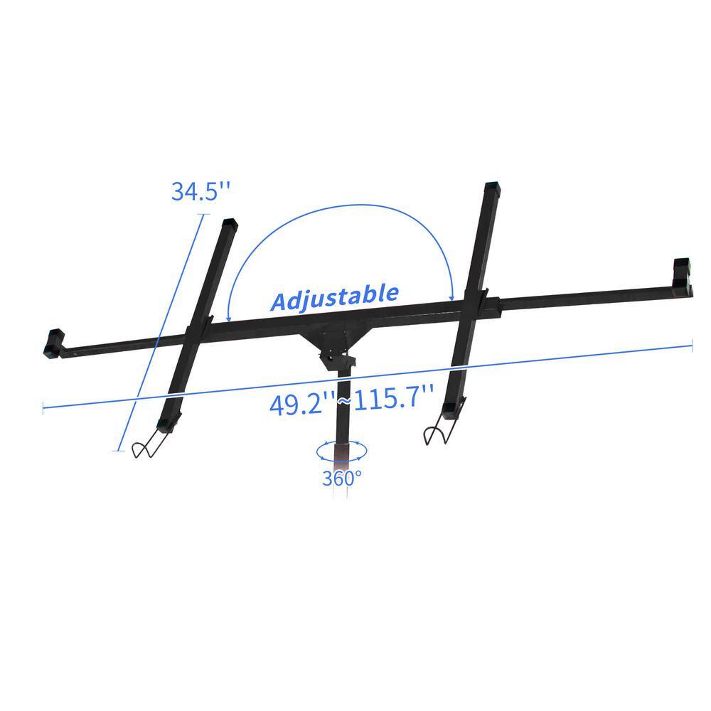 Kahomvis 11 ft. Heavy-Duty Steel Drywall Lift Drywall Panel Hoist in Black with Wheel Base Heng-LKW3-68