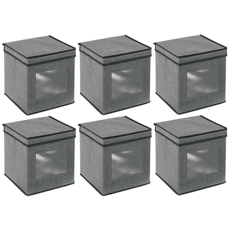 mDesign Fabric Stackable Cube Storage Organizer Box - 6 Pack