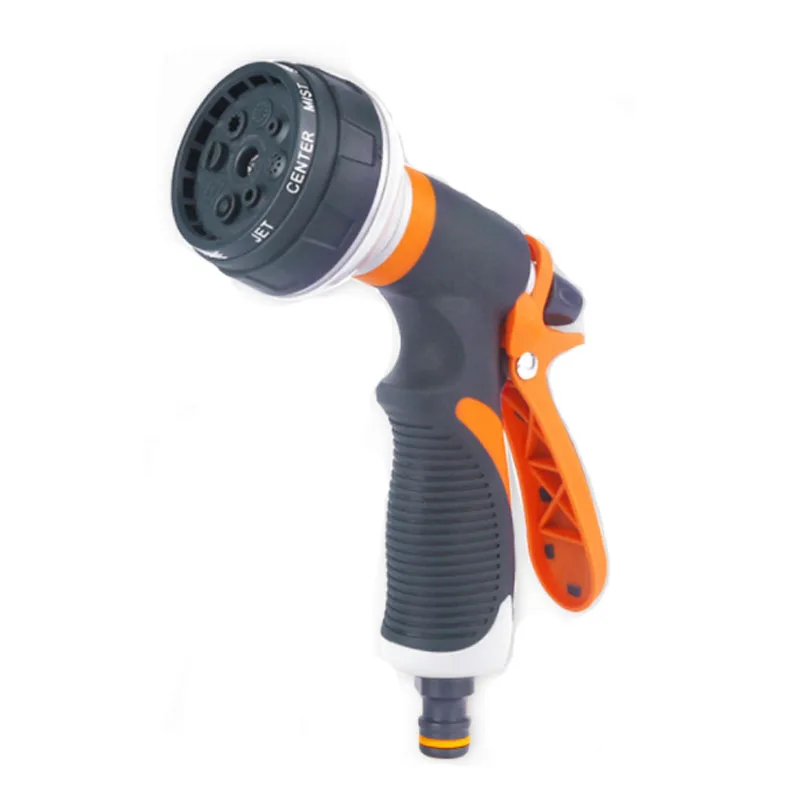 Adjustable Watering Spray Nozzle ABS Garden Hose Nozzle Sprayer 8 Pattern Plastic Garden Hose Thumb Nozzle