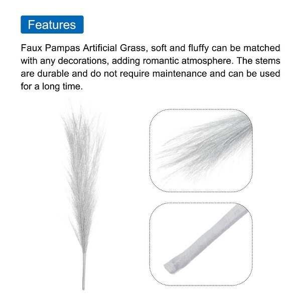 Faux Pampas Grass 17.7 Fake Pampas Grass for Wedding Decoration