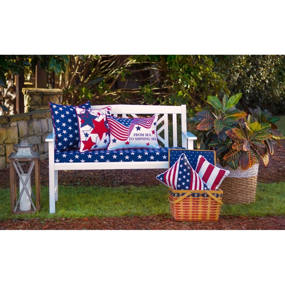 Pillow Perfect Outdoor Midland Americana Over sized Rectangular Throw Pillow (Set of 2)   16.5 X 24.5 X 5   16.5 X 24.5 X 5