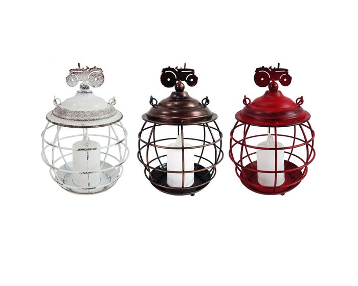 Alpine Assorted Metal Farm Lanterns with LEDs - LJJ1321A