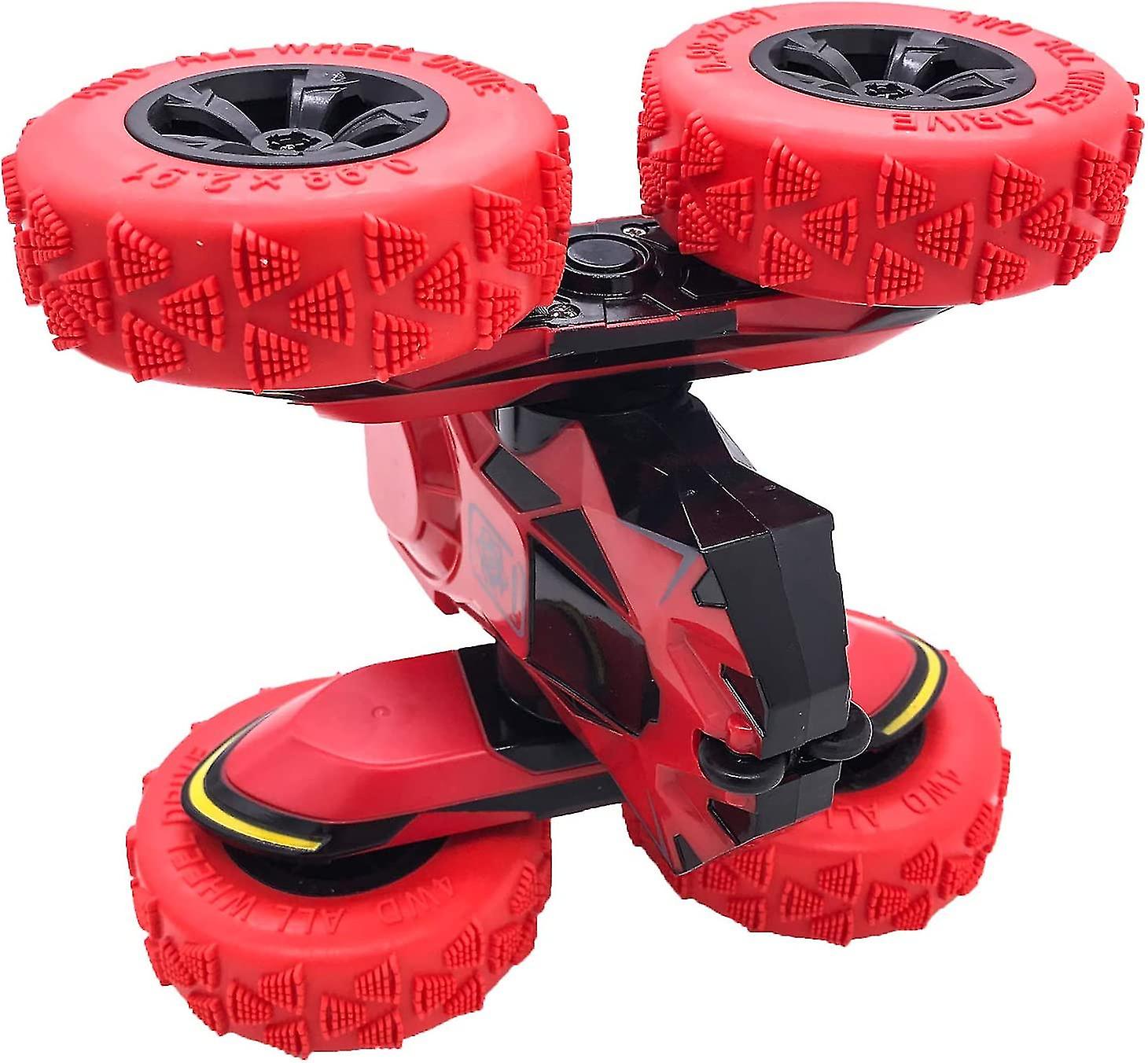 Rc Cars Stunt Car Remote Control Car Double Sided 360 Flips Rotating 4wd Outdoor Indoor Car Toy Present Gift For Boys/girls Ages 6+(red)