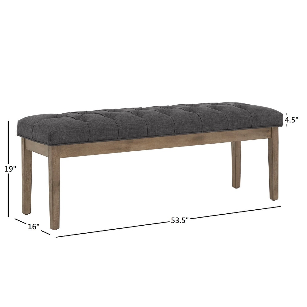 Benchwright Premium Tufted Reclaimed Look 52 inch Upholstered Bench by iNSPIRE Q Artisan