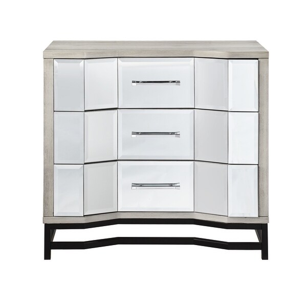 Somette Gabby White and Black Three Drawer Chest