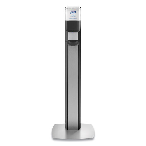 Gojo Purell MESSENGER ES8 Silver Panel Floor Stand with Dispenser | 1，200 mL， 16.75 x 6 x 40， Silver