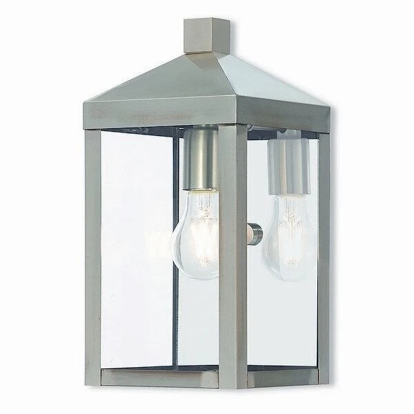 Livex Lighting 20582-91 Outdoor Wall Lantern 1 Light Brushed Nickel Shopping - The Best Deals on Outdoor Wall Lanterns | 22457416