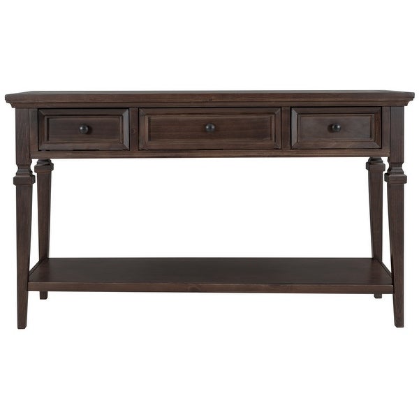 Classic Retro Console Table with 3 Top Drawers and Open Bottom Shelf