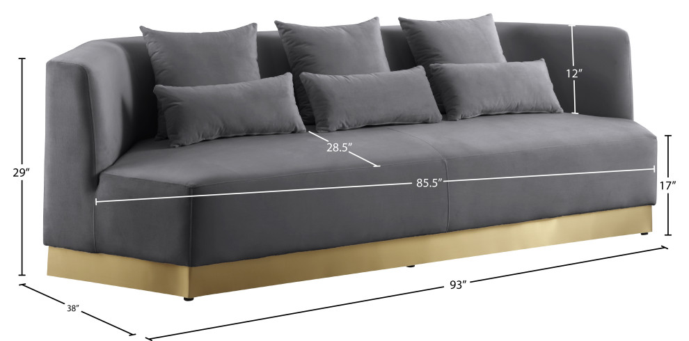 Marquis Velvet Upholstered Set   Contemporary   Sofas   by Meridian Furniture  Houzz