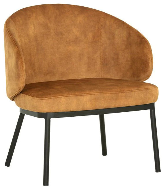 Frazier Lounge Chair   Black   Nono Tapenade Gold   Midcentury   Armchairs And Accent Chairs   by Rustic Home Furniture Deco  Houzz