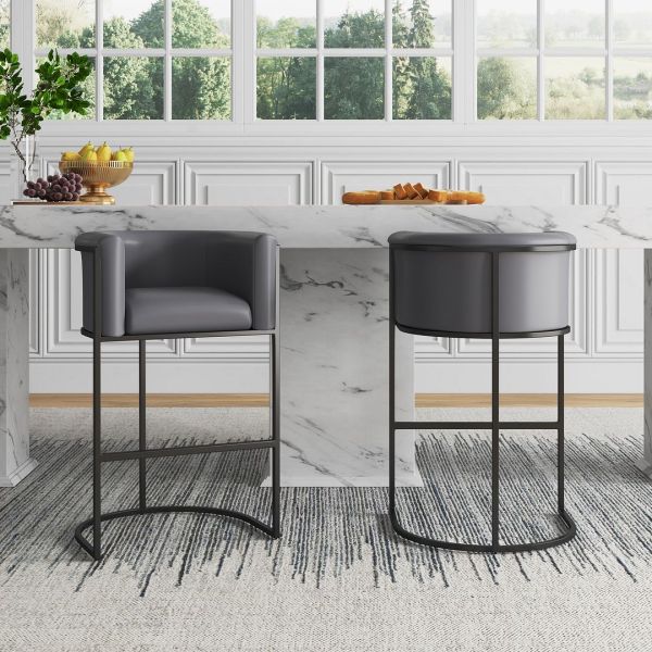 Cosmopolitan Barstool in Grey and Black (Set of 2)