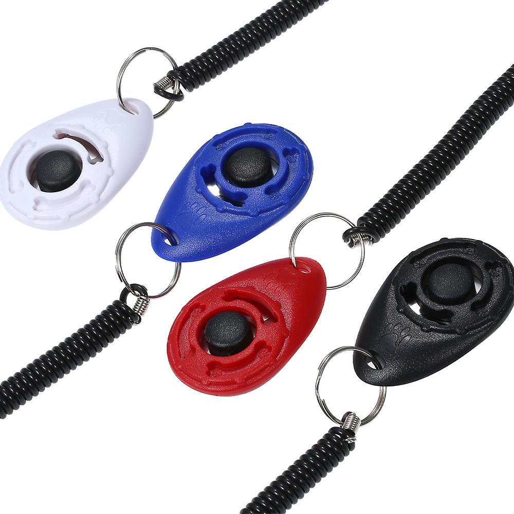 Dog Training Clicker With Elastic Spiral Wrist Band For Dog Playing Toy Blue