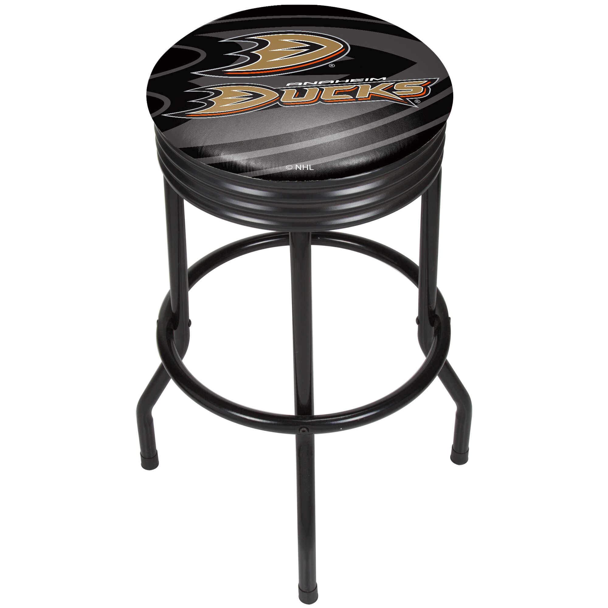 NHL Black Ribbed Bar Stool