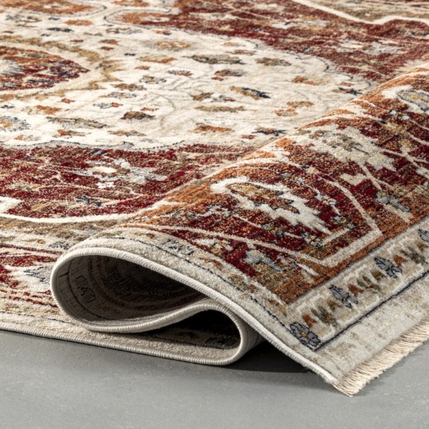 Nuloom Jaime Traditional Medallion Fringe Area Rug