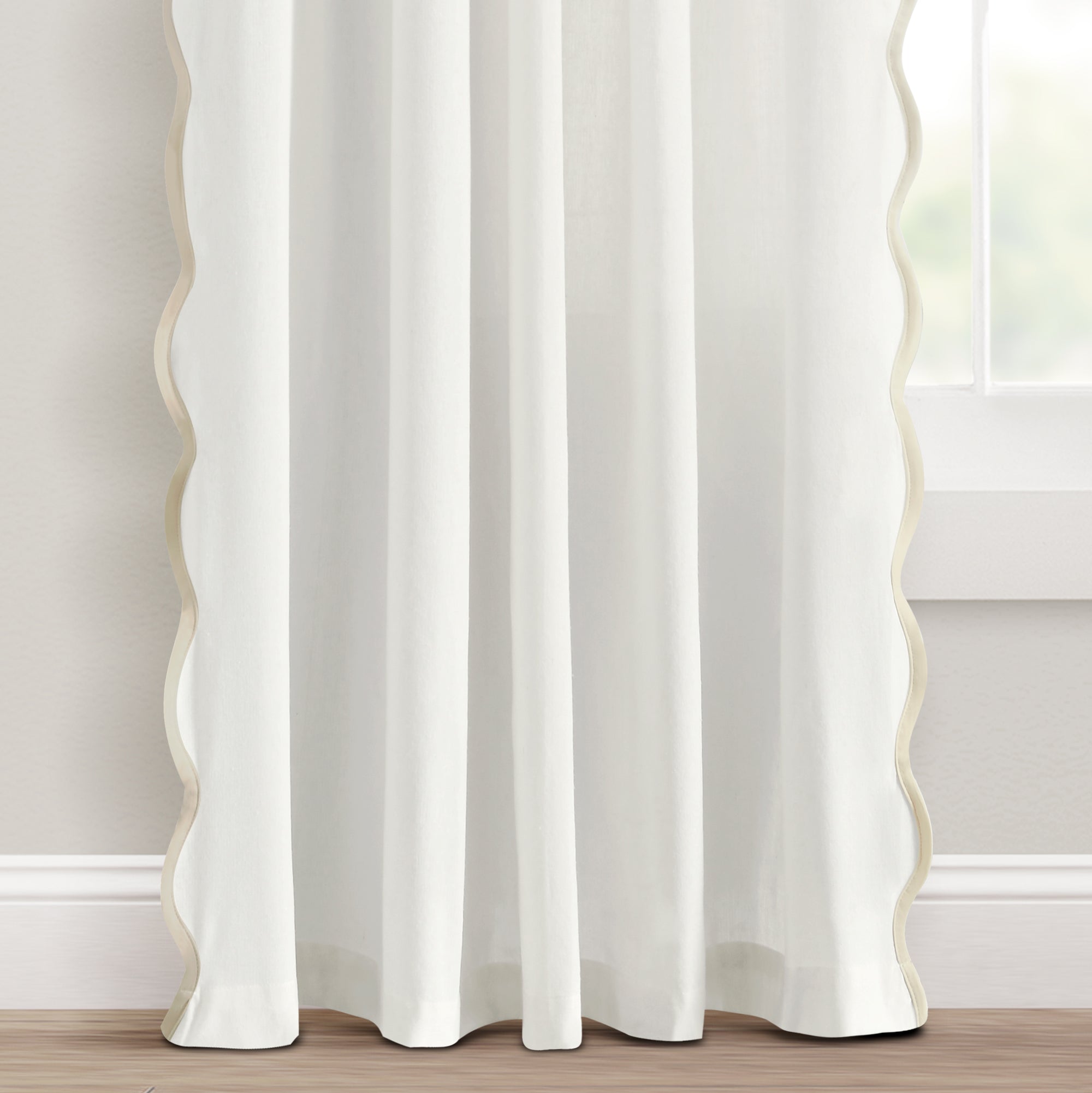 Coastal Chic Scallop Edge Window Curtain Panel Set