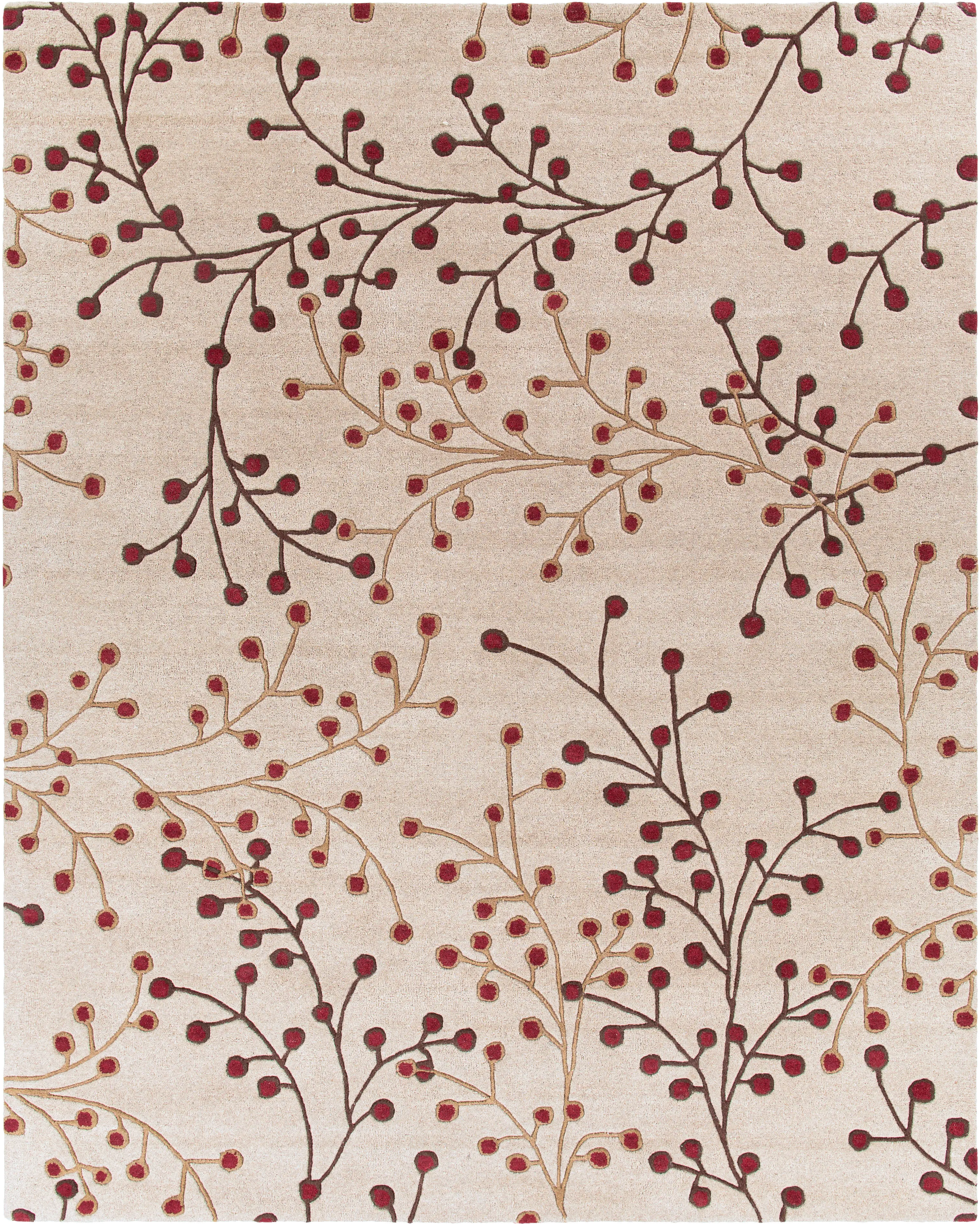 Athena 5 x 8 Burgundy Berries Area Rug