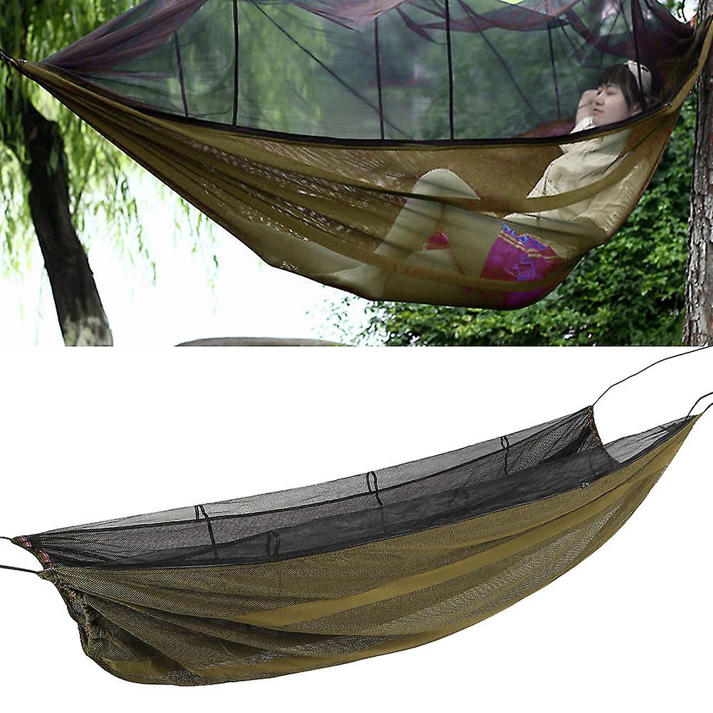 Camping Single Hammock Portable Outdoor Antimosquito Hammock Camping Hiking Backpacking Survivaldark Green