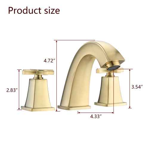 Widespread Bathroom Faucet 8 inch 2 Handles with D...