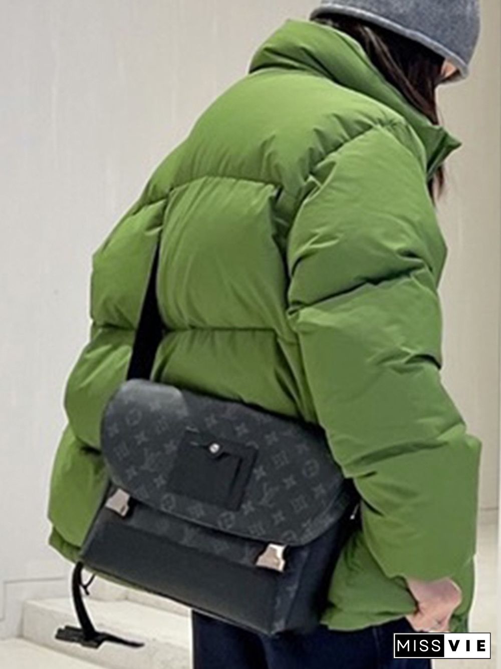 Solid Baggy Short Puffer Jacket