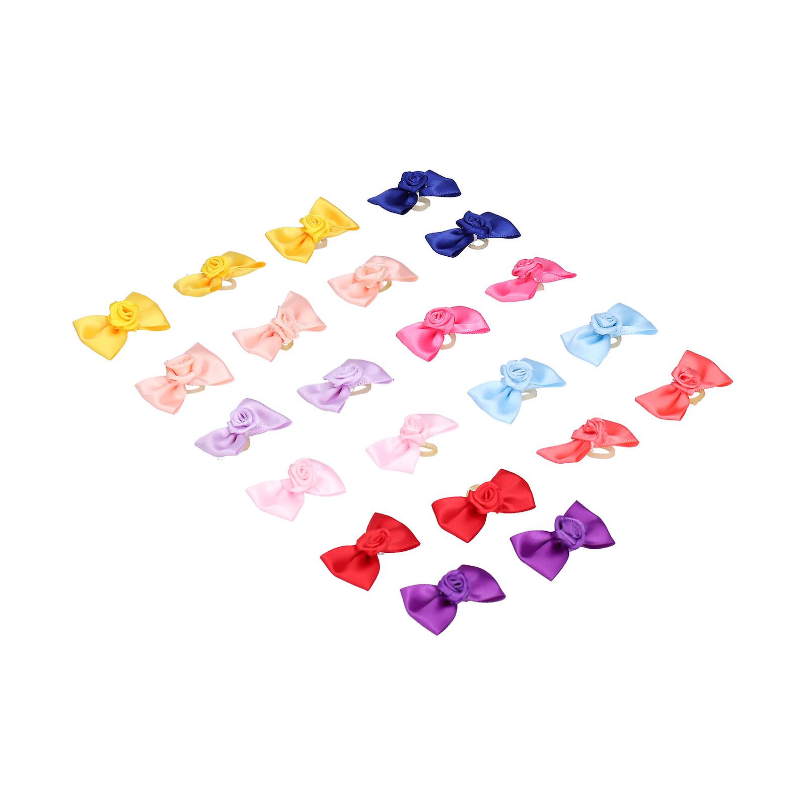 Dog Bows Fashionable Portable Cute Pet Hair Bows With Rubber Bands For Dogs Cats Rabbits