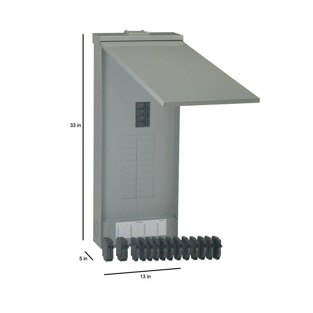 GE PowerMark Gold 200 Amp 20-Space 40-Circuit Outdoor Main Breaker Value Kit Includes Select Circuit Breaker TM2020RCUPL3