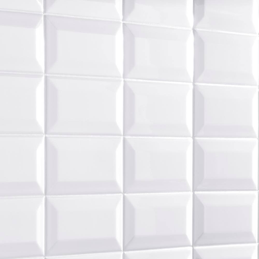 Daltile Restore 3 in. x 6 in. Ceramic Bevel Bright White Subway Tile (10 sq. ft.  case) RE1536MODBHD1P4