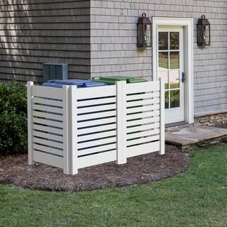 Barrette Outdoor Living 3 ft. x 4 ft. White Vinyl Spaced Picket Flat Top Utility Screen 73055306