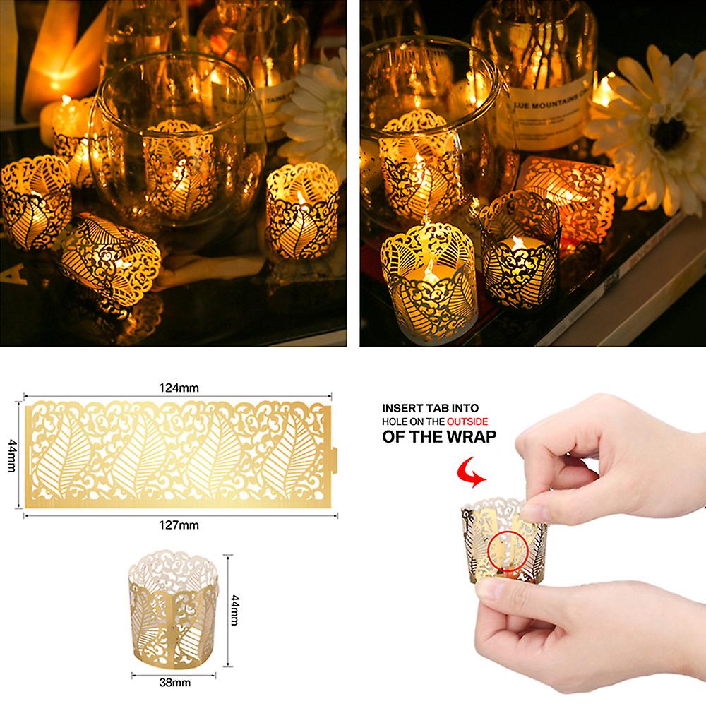 24pc Flameless Tea Light Candles Battery Operated Votive Led Tealights With Paper Lampshade For Wedding Valentine Halloween Christmas