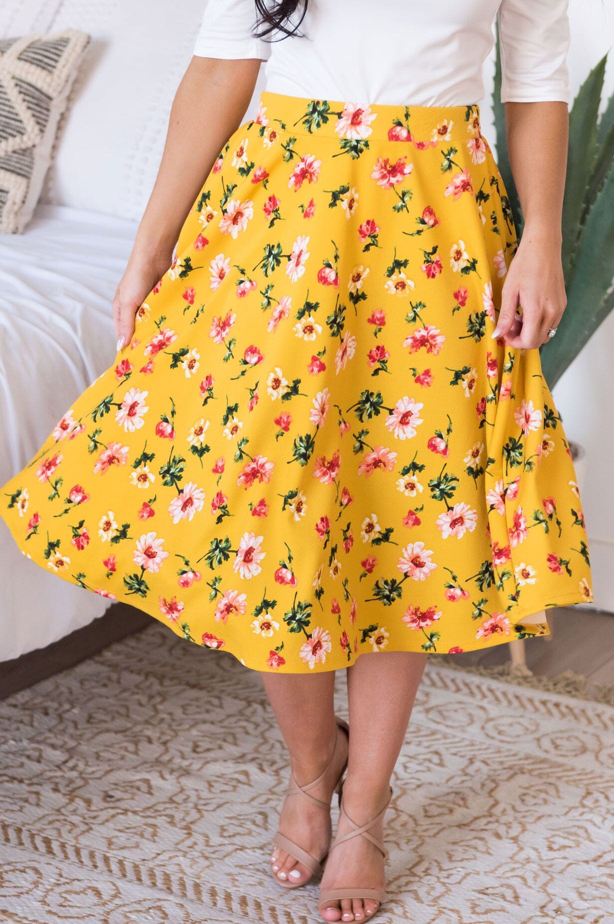 Bouquet of Flowers Modest Circle Skirt