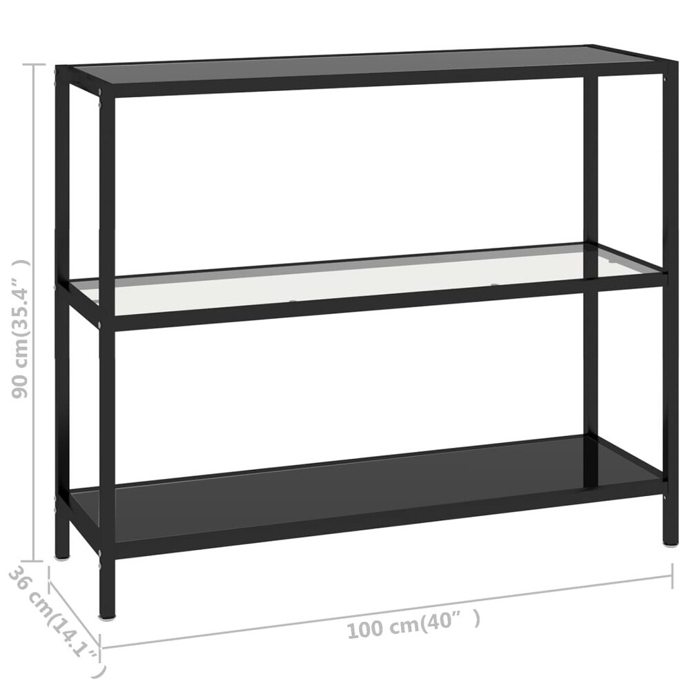 vidaXL Shelf 3 Tier Bookshelf Storage Organizer Transparent Tempered Glass   39.4\