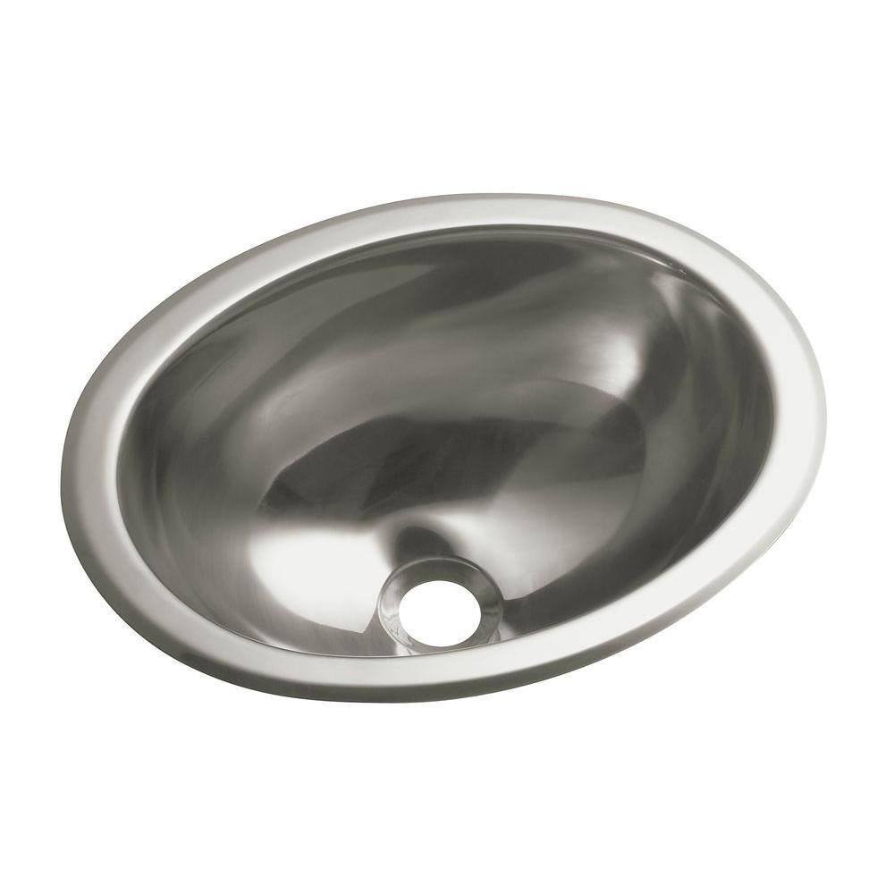 Sterling Drop-In Oval Stainless Steal Bathroom Sink in Stainless Steel 11811-0