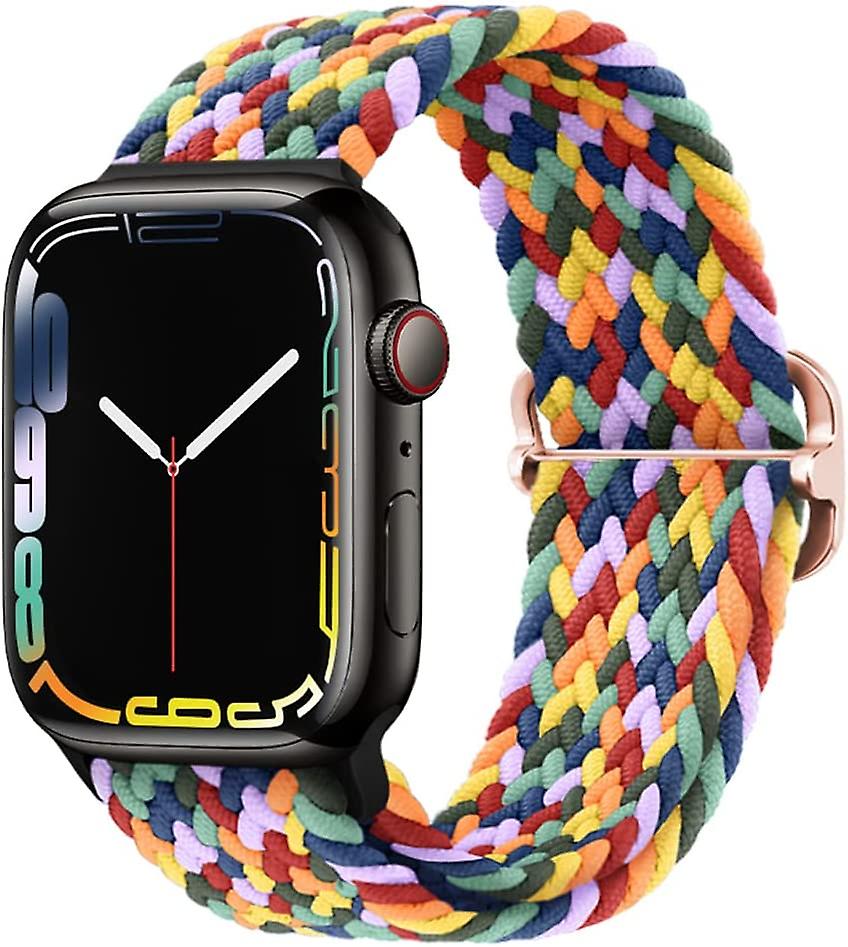 Stretchy Solo Loop Strap Compatible With Apple Watch Band 41mm 40mm 38mm， Adjustable Elastic Nylon Braided Sport Wristbands For Iwatch Series 7 6 5 4