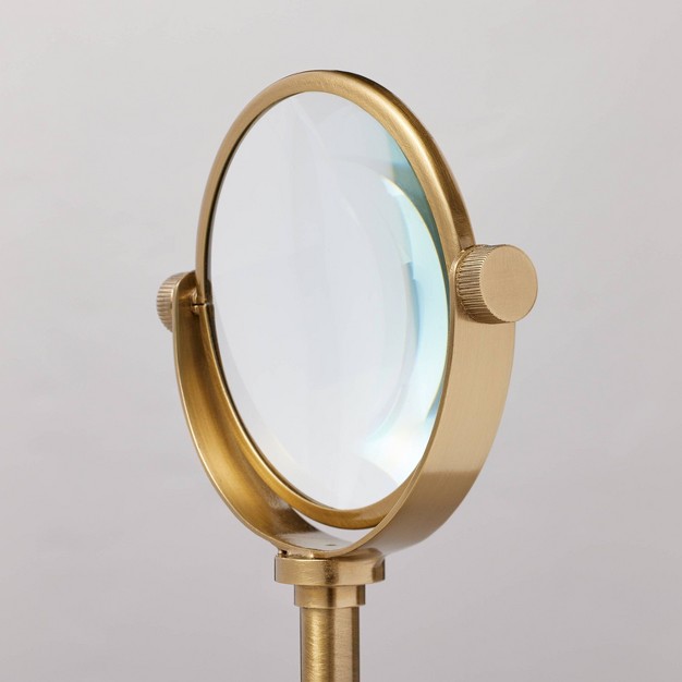 Decorative Brass Magnifying Glass With Magnolia